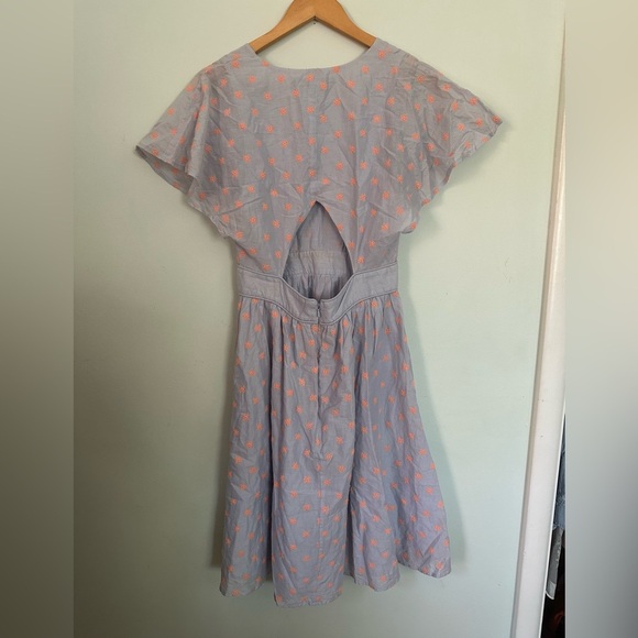 French Connection Light Blue and Pink embroidered Dress - Picture 4 of 4